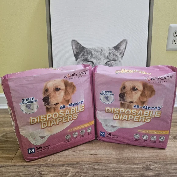2 Packs HoneyCare All-Absorb Disposable Diapers for female dogs - Picture 1 of 7
